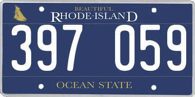 RI license plate 397059