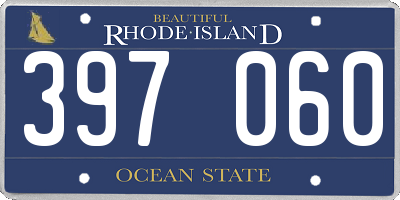 RI license plate 397060