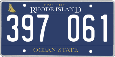 RI license plate 397061