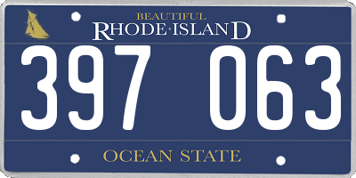 RI license plate 397063