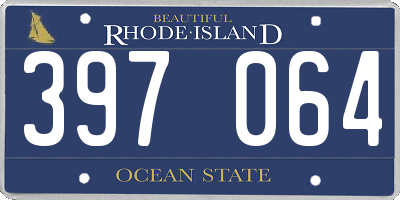 RI license plate 397064