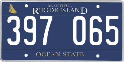 RI license plate 397065