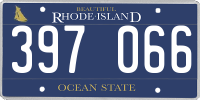 RI license plate 397066