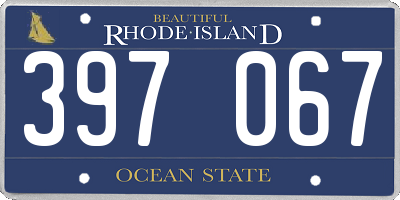 RI license plate 397067