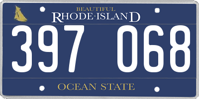 RI license plate 397068