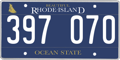 RI license plate 397070