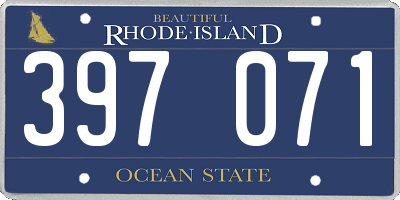 RI license plate 397071
