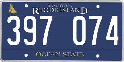 RI license plate 397074