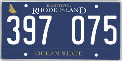 RI license plate 397075