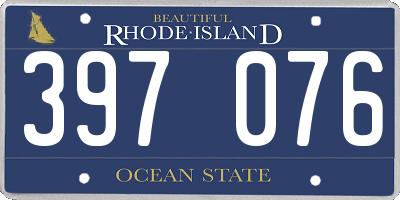 RI license plate 397076