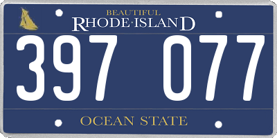 RI license plate 397077