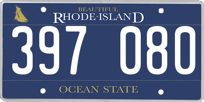 RI license plate 397080