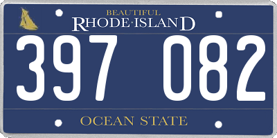 RI license plate 397082