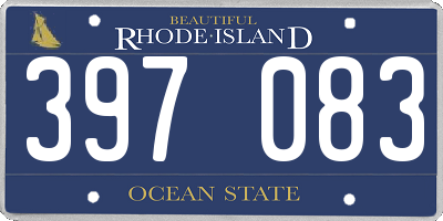 RI license plate 397083