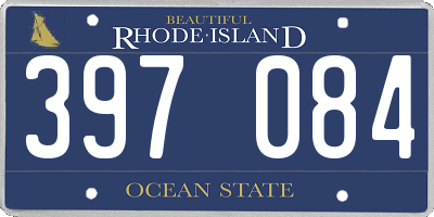 RI license plate 397084