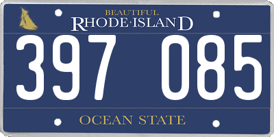 RI license plate 397085