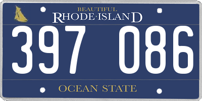 RI license plate 397086