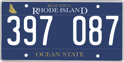 RI license plate 397087