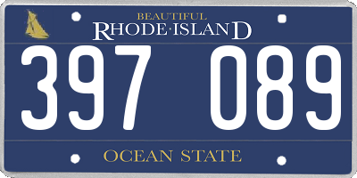 RI license plate 397089