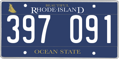 RI license plate 397091
