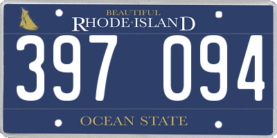 RI license plate 397094