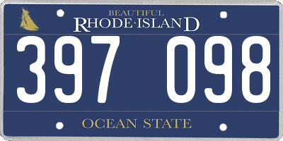 RI license plate 397098