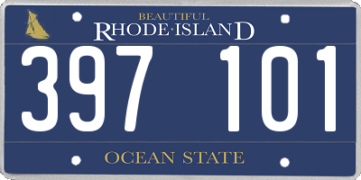 RI license plate 397101