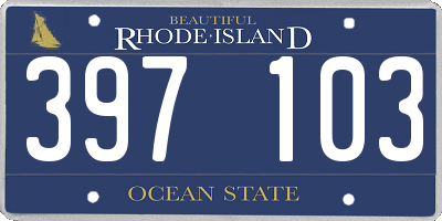 RI license plate 397103