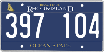 RI license plate 397104