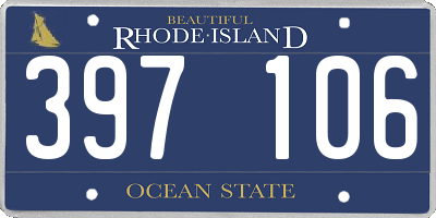 RI license plate 397106