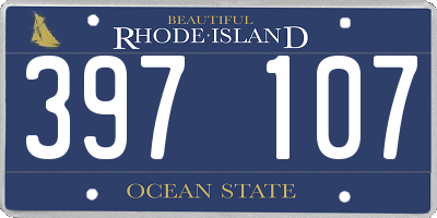 RI license plate 397107