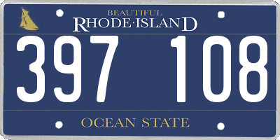 RI license plate 397108