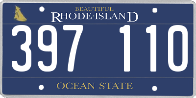 RI license plate 397110