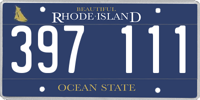 RI license plate 397111