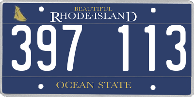 RI license plate 397113
