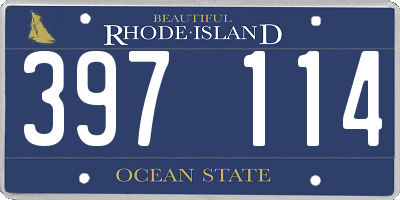 RI license plate 397114