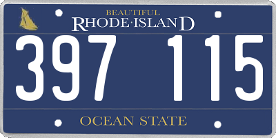 RI license plate 397115