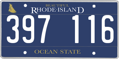 RI license plate 397116
