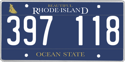 RI license plate 397118