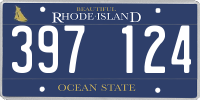 RI license plate 397124