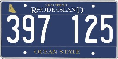 RI license plate 397125