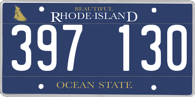 RI license plate 397130