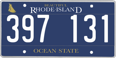 RI license plate 397131