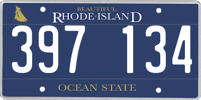 RI license plate 397134
