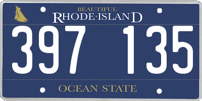 RI license plate 397135