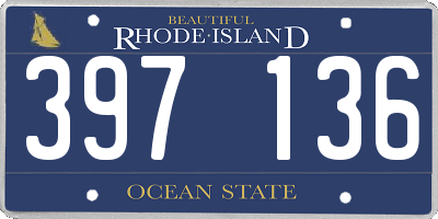 RI license plate 397136