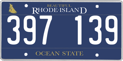 RI license plate 397139