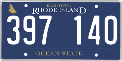 RI license plate 397140