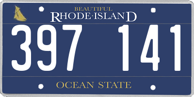 RI license plate 397141