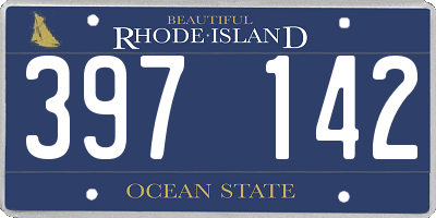 RI license plate 397142